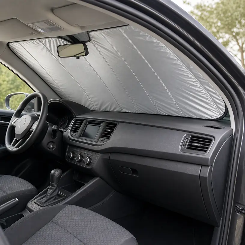 Illustrative image for A Windshield Sun Shade That Fits: Coverage, Folding, and Car Storage