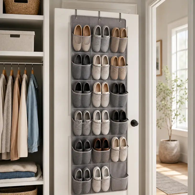 Illustrative image for an over-the-door shoe organizers buying guide